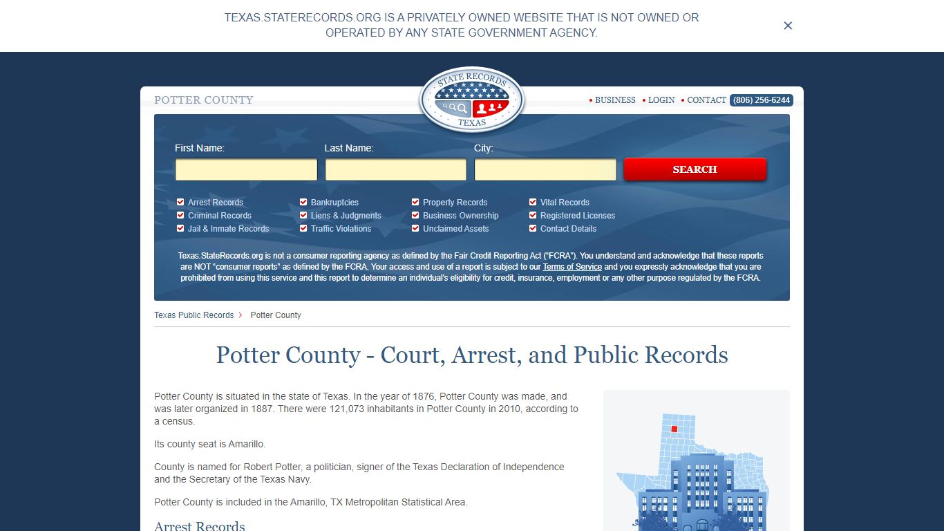 Potter County - Court, Arrest, and Public Records